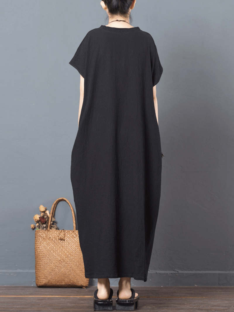 Folk Style Print Patchwork Maxi Dresses - MRSLM