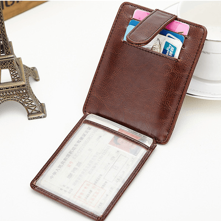 Portable Hasp 11 Card Holder Waxy Slim Short Purse Wallets Coin Bags - MRSLM