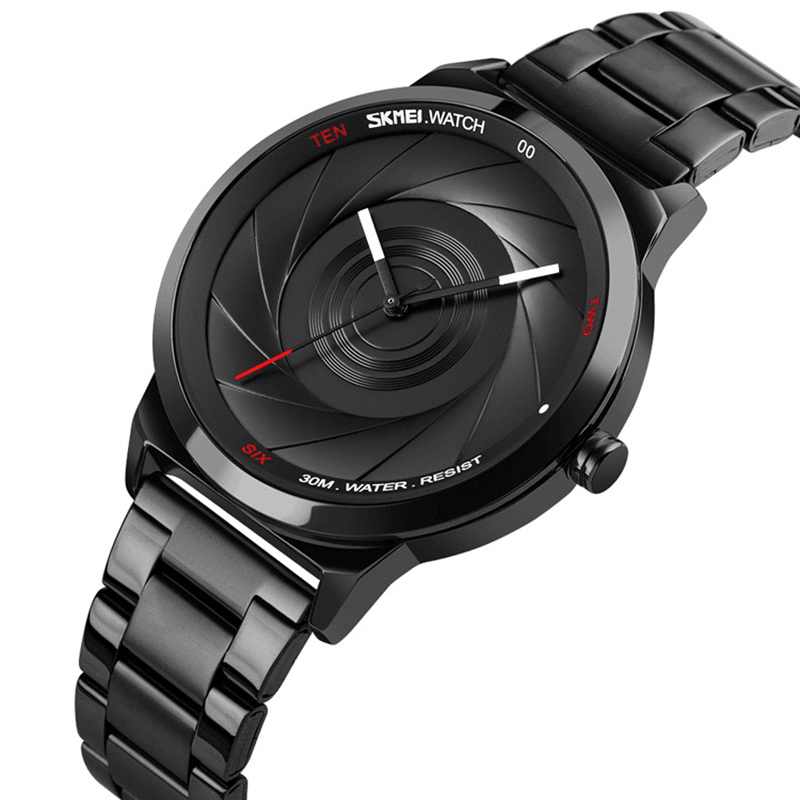 SKMEI 9210 Fashion Business Style Men Watch 3D Dail Waterproof Stainless Steel Quartz Watches - MRSLM