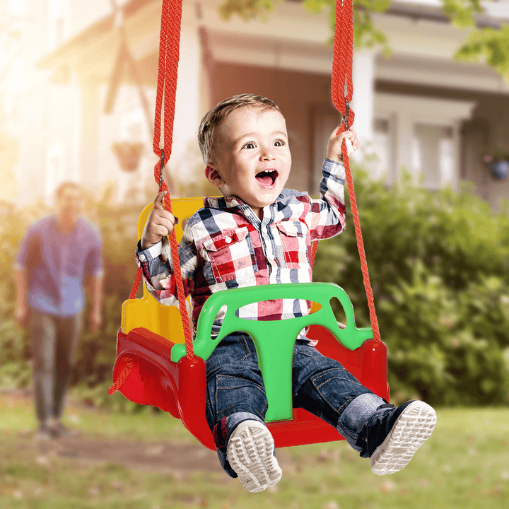 3-In-1 Kids Swing Seat Safety Secure Hanging Chair Baby Swing Outdoor Garden for More than 6 Months - MRSLM