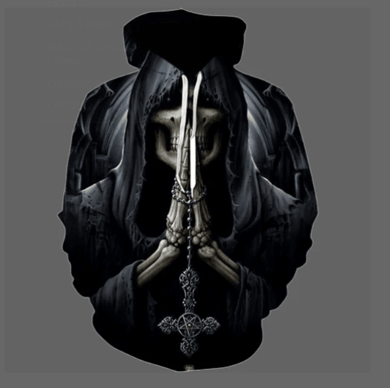 Skull 3D Printing Hooded Pocket Pullover Sweater Nanchao Hoodie Men'S Personality Manufacturer - MRSLM