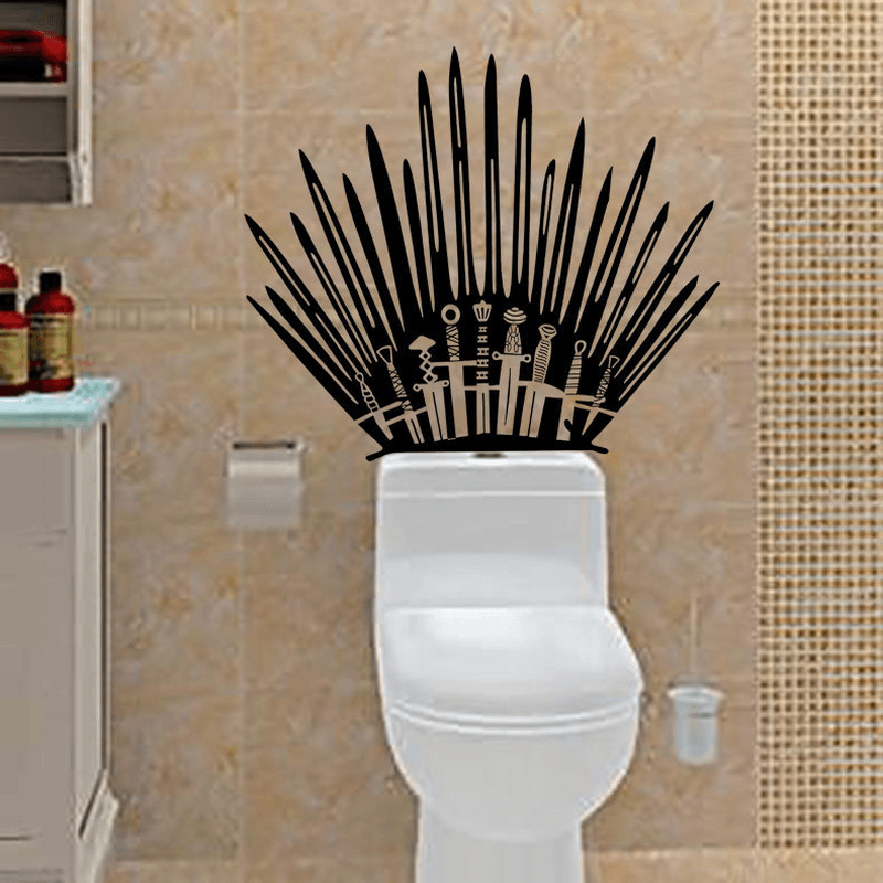 T-2 Game Props Right Iron Throne Stickers Carved Creative Wall Stickers Toilet Stickers - MRSLM
