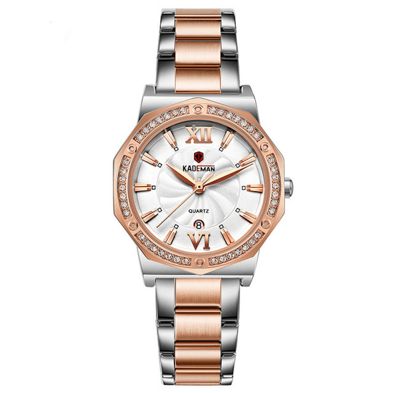 KADEMAN 829 Casual Female Watch 3ATM Waterproof Date Display Elegant Crystal Quartz Watch - MRSLM