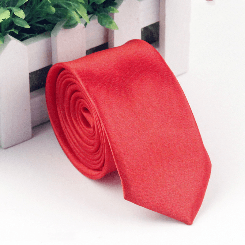 Casual Solid Color Polyester Silk Business Men'S Tie - MRSLM
