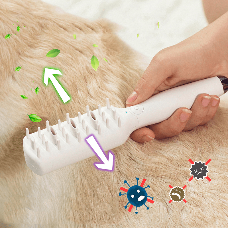 Pet Sterilization Massage Comb Smart Ozone Deodorization Care Dog Cat Health with TYPE-C Efficient Sterilization Removable Comb for Cleaning - MRSLM