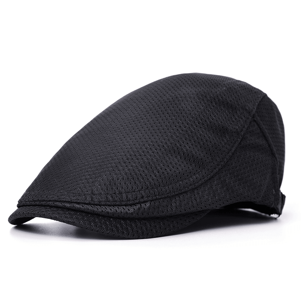 Men Polyester Mesh Breathable Beret Hat Ivy Newsboy Caps - MRSLM
