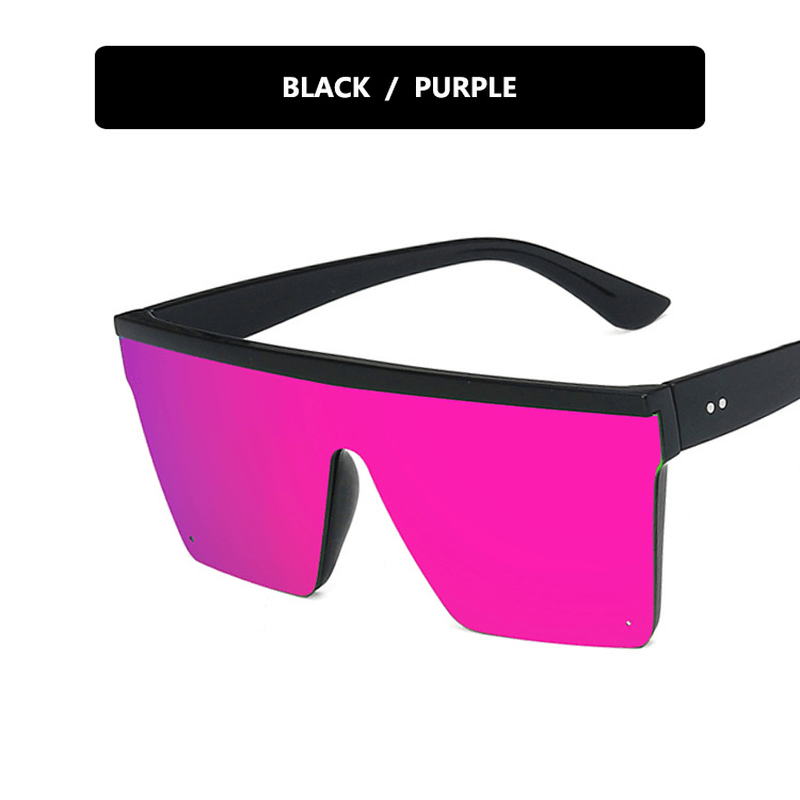 Trendy Big Box Personality One-Piece Retro Sunglasses for Men and Women Street Shooting - MRSLM
