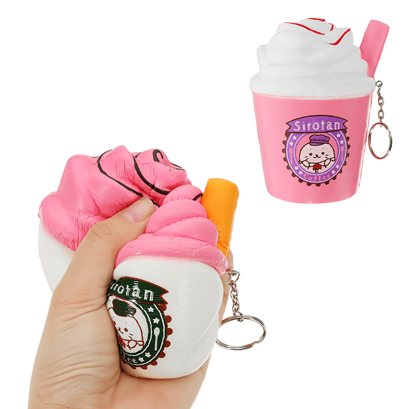 Ice Cream Tea Cup Squishy Kawaii Squeeze Toy 10Cm Sweet Slow Rising for Girls - MRSLM