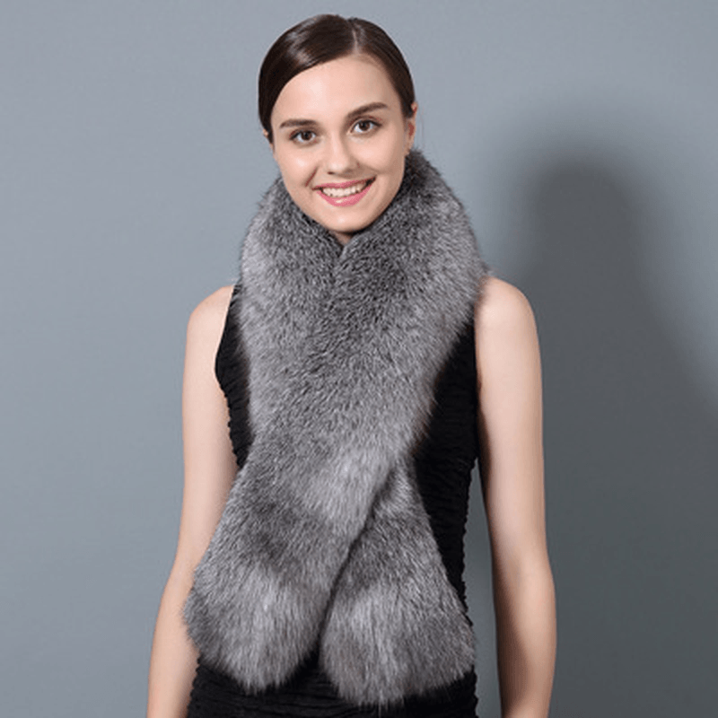 Korean Fashion All-Match Fur Scarf Ladies Winter Fox Fur Collar Thick Warm Fur Collar - MRSLM