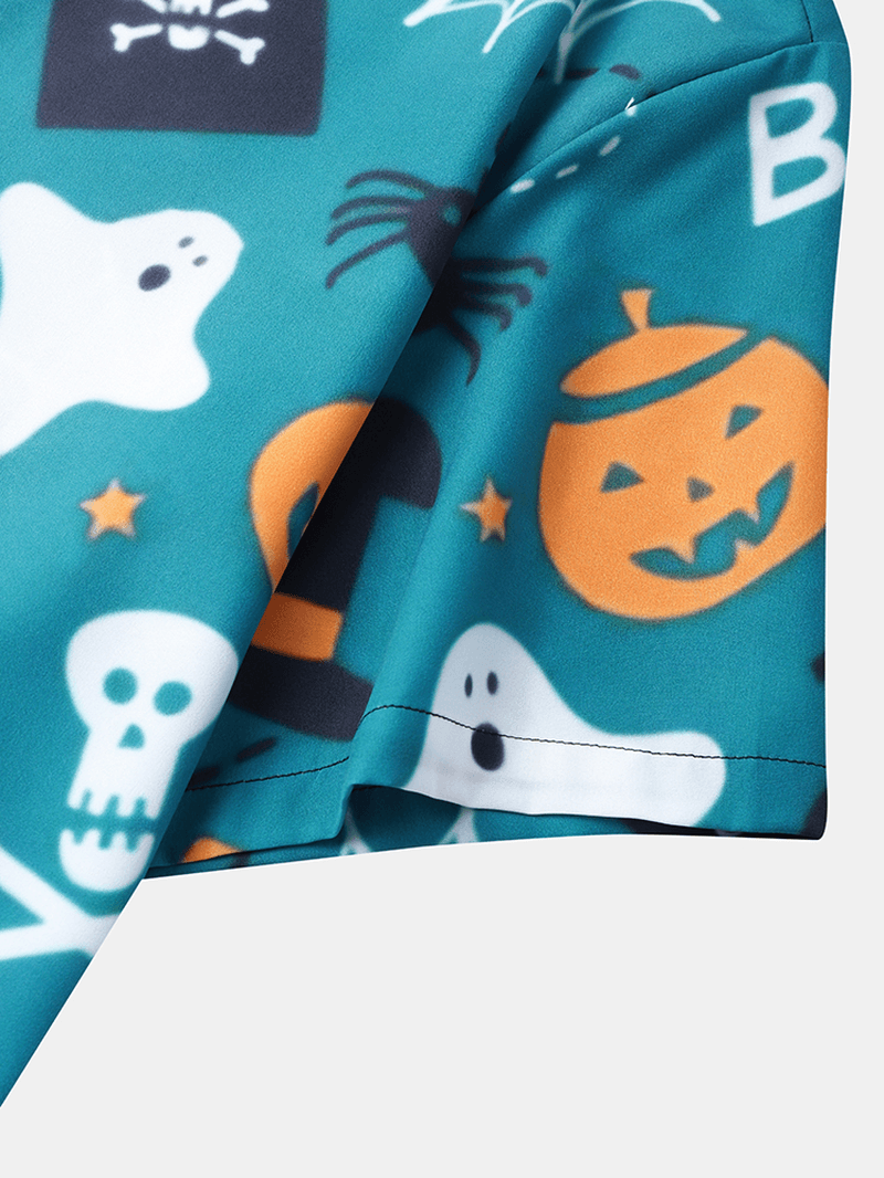 Mens Halloween Ghost Pumkpin Skeleton Casual Shirts - MRSLM