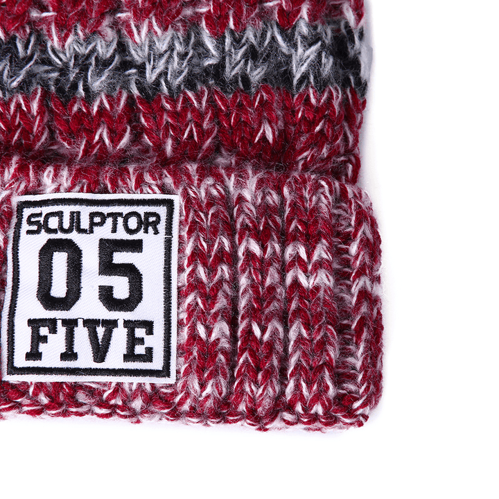 Women'S Chic Full Handmade Knitting Three-Piece Set Warm Thickened Christmas Knit Hat Scarf Gloves - MRSLM