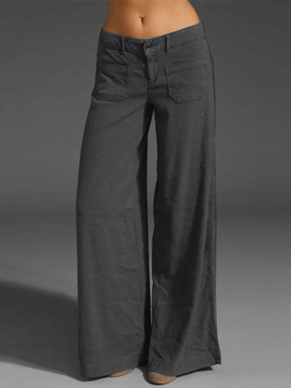Casual Cotton Harem Pants for Women - Long and Solid Plain Design - MRSLM