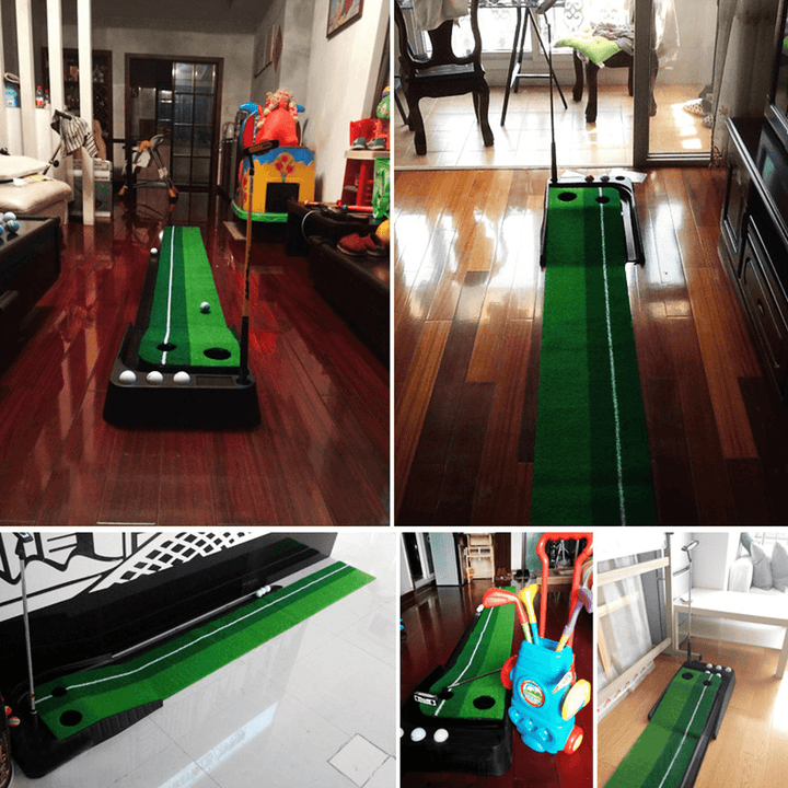 9.8Ft Golf Dual Track Golf Simulator Practice Golf Ball Return Machine Indoor Outdoor - MRSLM