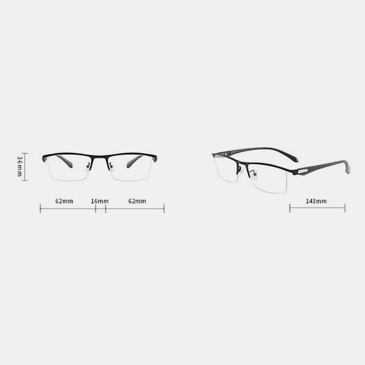 Unisex Anti-Blue Light Dual-Use Lightweight Multi-Focus Half-Frame Reading Glasses Presbyopic Glasses - MRSLM