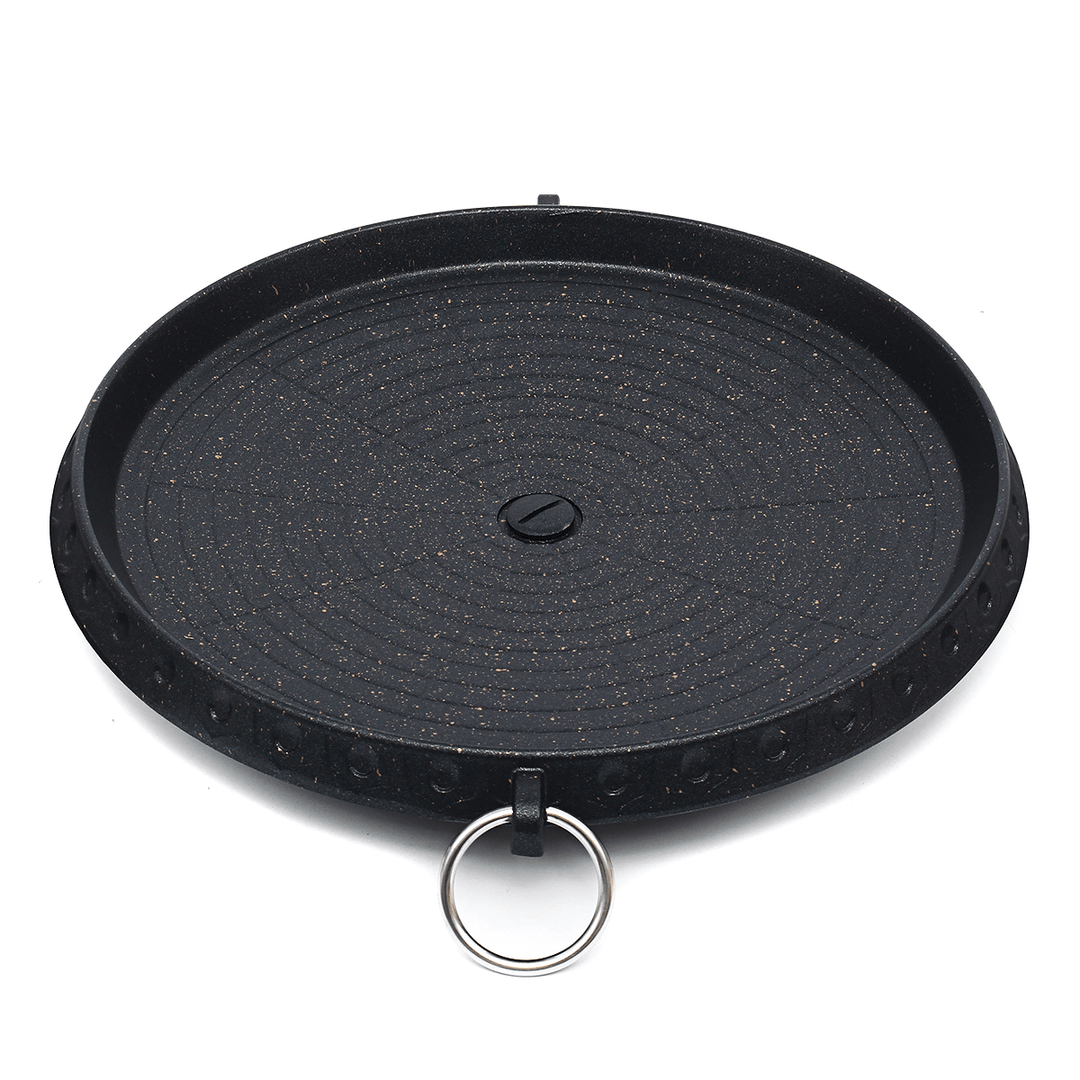 12 Inch Korean Barbecue Nonstick Plate Grill Pan Maifan Stone round Cooker BBQ Tray - MRSLM