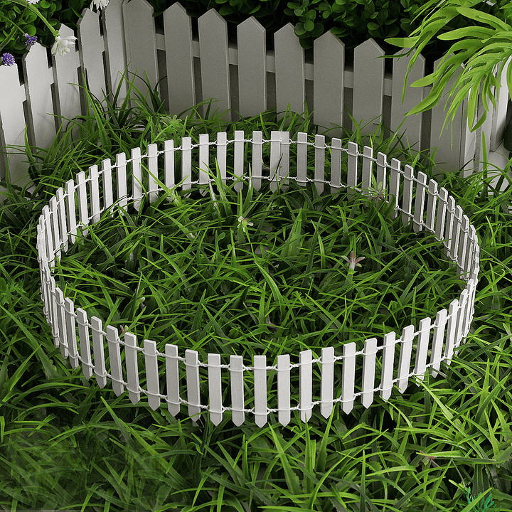 35'' Mini Garden Miniature Wooden Fence Figurine Craft Micro Landscape Decorations - MRSLM