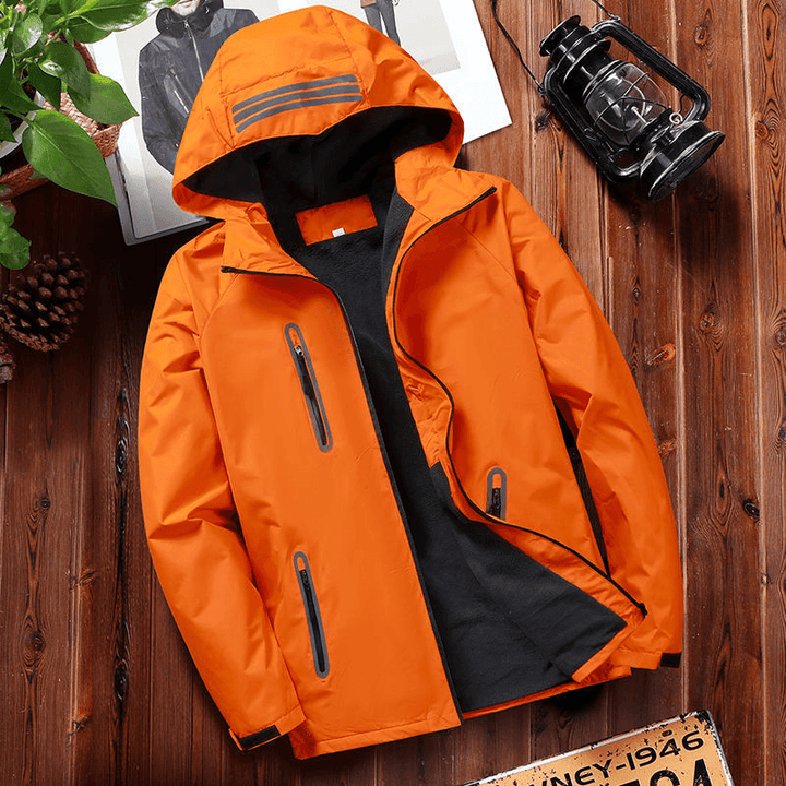 Men'S Loose Large Size Cotton-Padded Jacket Warm Hiking Jacket - MRSLM