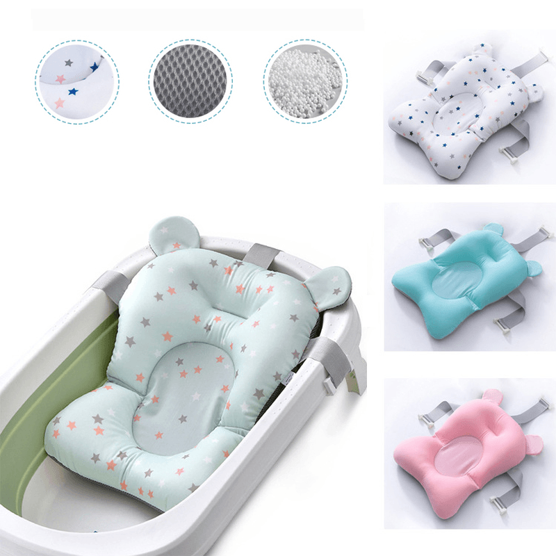 Baby Bath Anti-Slip Tub Pad Air Cushion Floating Soft Seat for Infant Born Anti-Slip Bath Tub Pillow - MRSLM