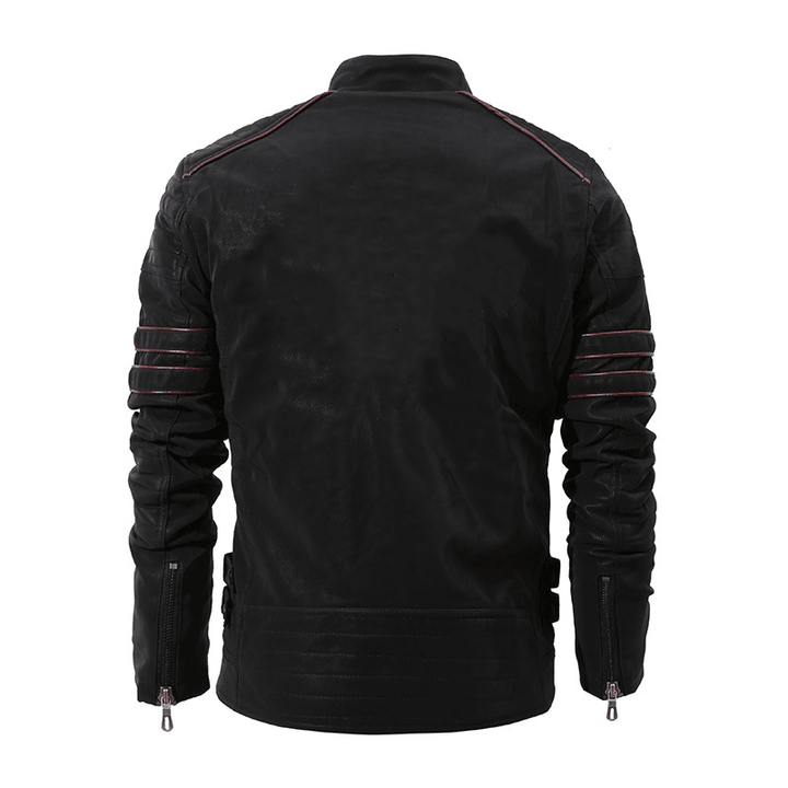 Men'S Autumn and Winter Fleece Leather Jacket - MRSLM