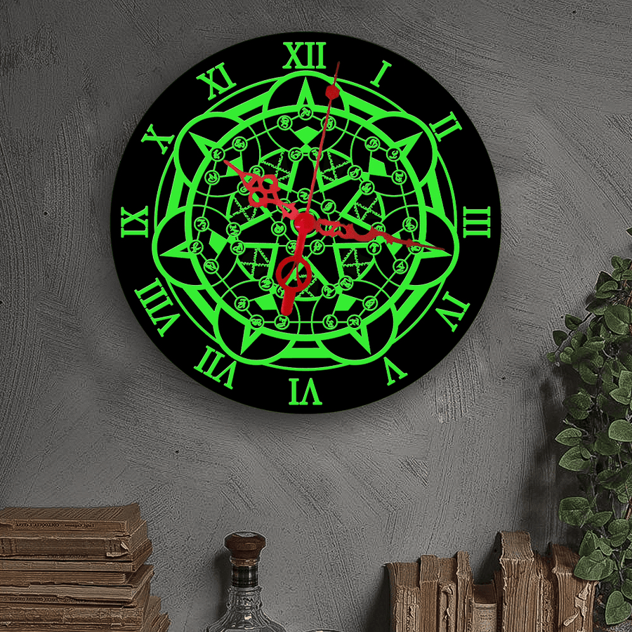 Simple Nnocturnal Glow Wall Clock Creative Nordic Woodiness Wall Clock Novelty Bedroom Home Decor Clock - MRSLM