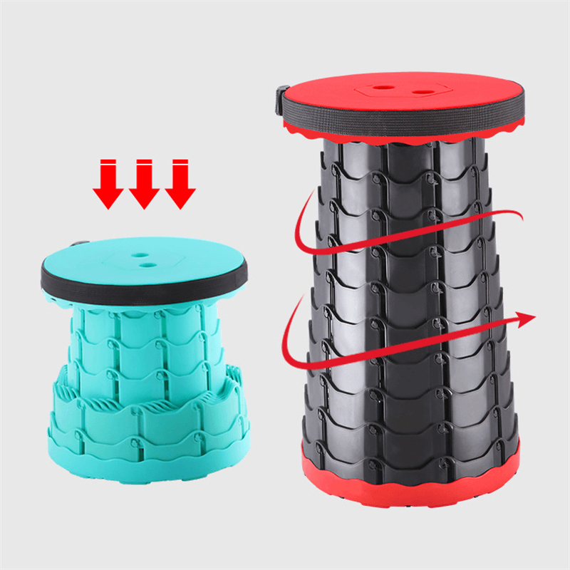 Plastic Scalable Stool Foldable Portable Adjustable Chair for Home Office Outdoor - MRSLM