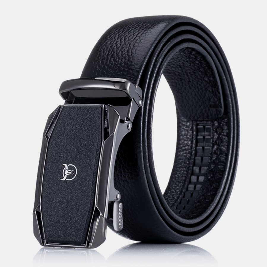 BULLCAPTAIN Genuine Leather First Layer Leather Business Casual Automatic Buckle Belt Leather Belt for Men - MRSLM