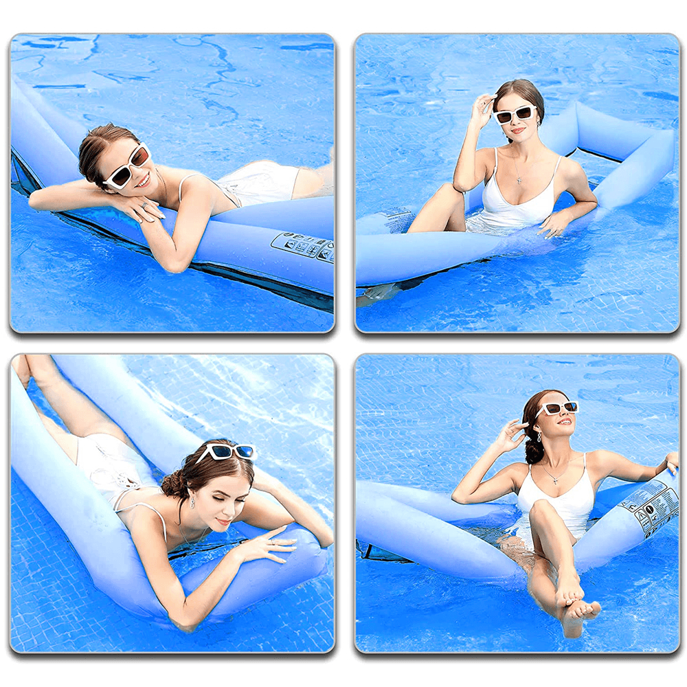 70Inch Inflatable Water Hammock Swimming Pool Air Mattress Lounge Bed Floating Sleeping Chair Camping Summer Beach - MRSLM