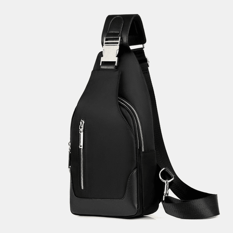 Men Oxford USB Charging Waterproof Casual Outdoor Crossbody Bag Chest Bag Sling Bag - MRSLM
