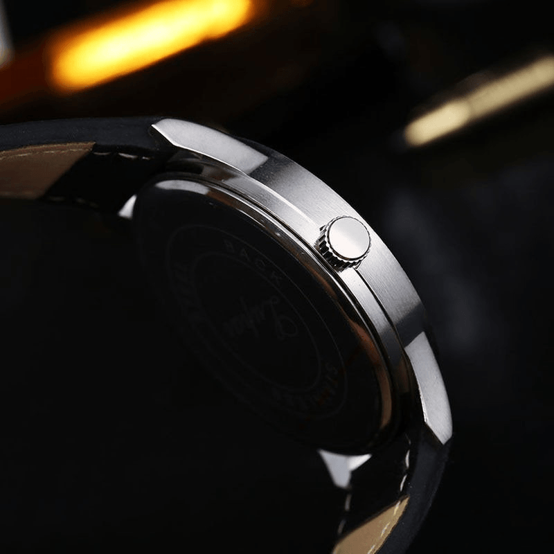 Casual Fashion Big Dial with Calendar Matte PU Leather Strap Men Wristwatch Quartz Watch - MRSLM