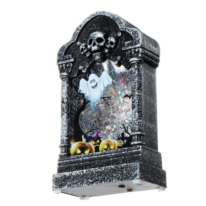 Halloween Gravestone Light Box Light Decorations Prop Tombstone LED Theme Party Decor - MRSLM