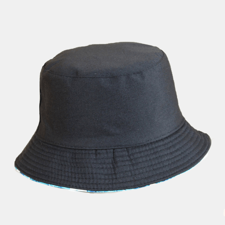 Unisex Overlay Leaves Print Reversible Bucket Hat Double-Side-Wear Sun Hat Summer Travel Beach Hat - MRSLM