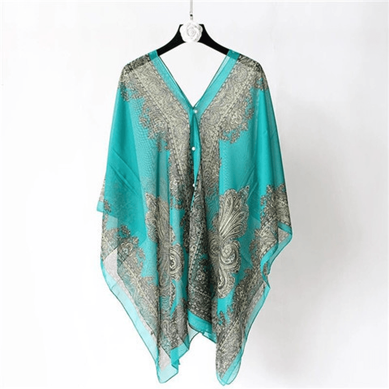 Fashionable Women'S Multifunctional Printed Chiffon Shawl - MRSLM