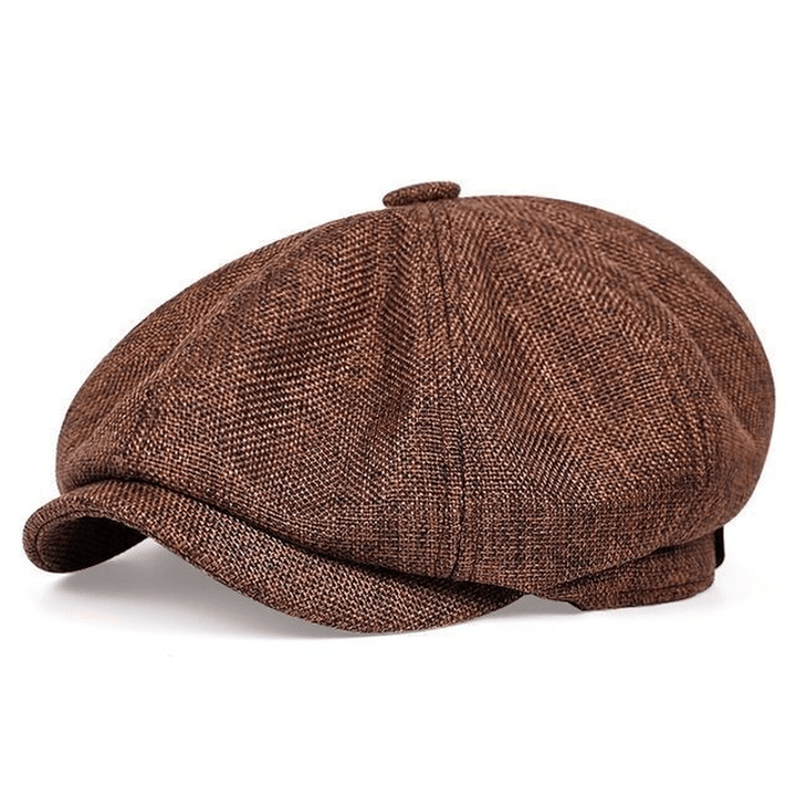 Octagonal Hat Men Spring and Summer Thin Linen Breathable Duck Tongue - MRSLM