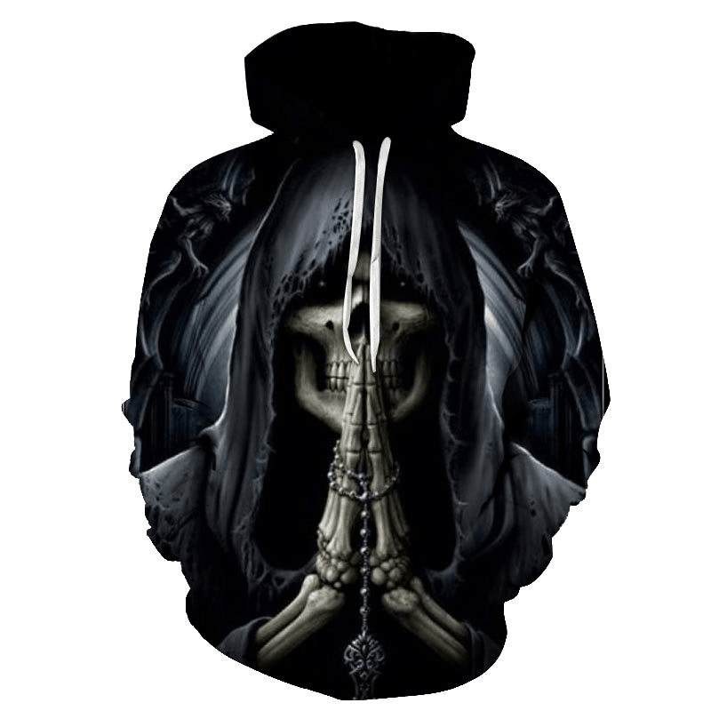 Skull 3D Printing Hooded Pocket Pullover Sweater Nanchao Hoodie Men'S Personality Manufacturer - MRSLM