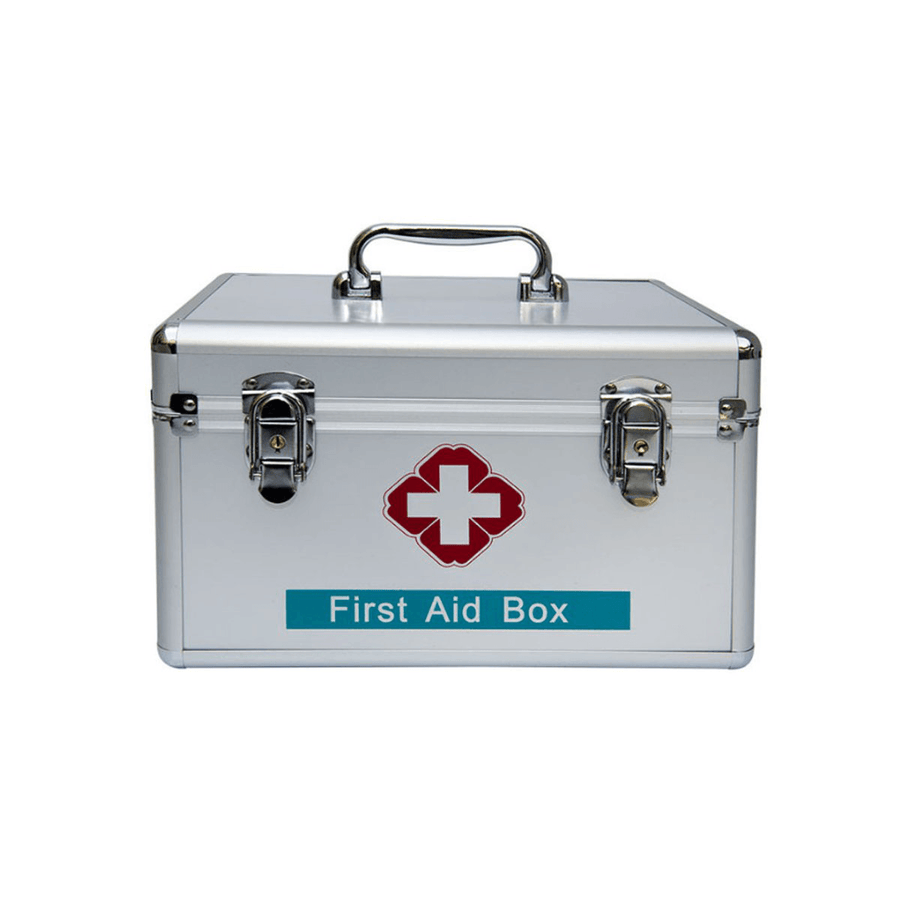 12 Inch Lockable First Aid Box Kit Family Office Medicine Storage Portable Handle Carry Case - MRSLM