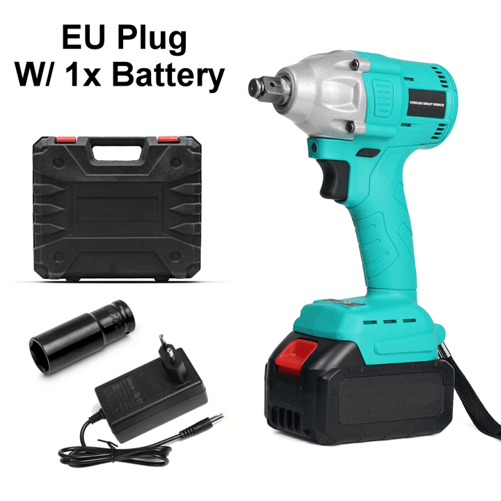 520N.M Cordless Electric Wrench EU/US/AU Plug Power Wrench with Li-Ion Battery W/Sleeve Also for Makita Battery - MRSLM