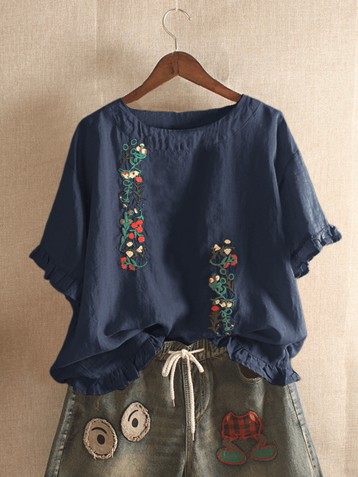 Embroidery Stringy Selvedge Blouse - MRSLM