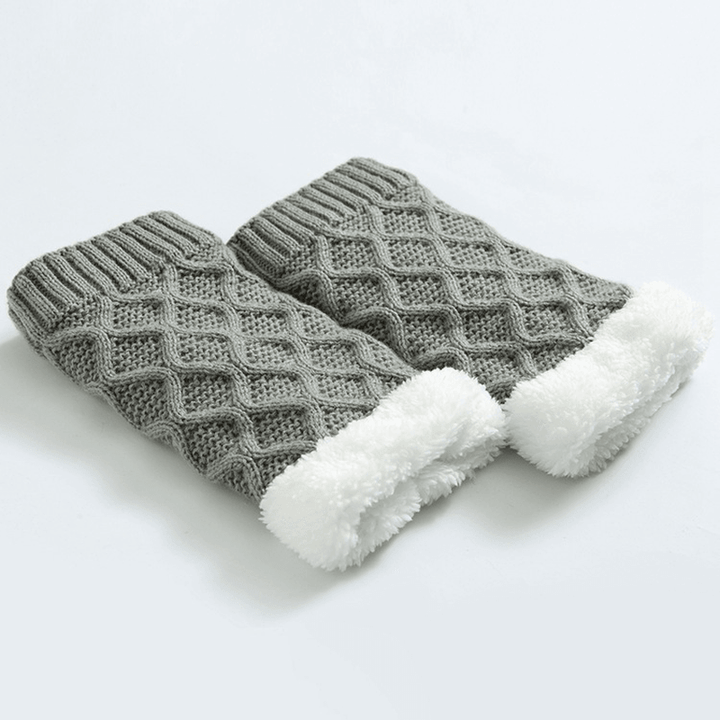 Unisex Winter Leg Warmer Thicken Fleece Liner Pads Socks - MRSLM