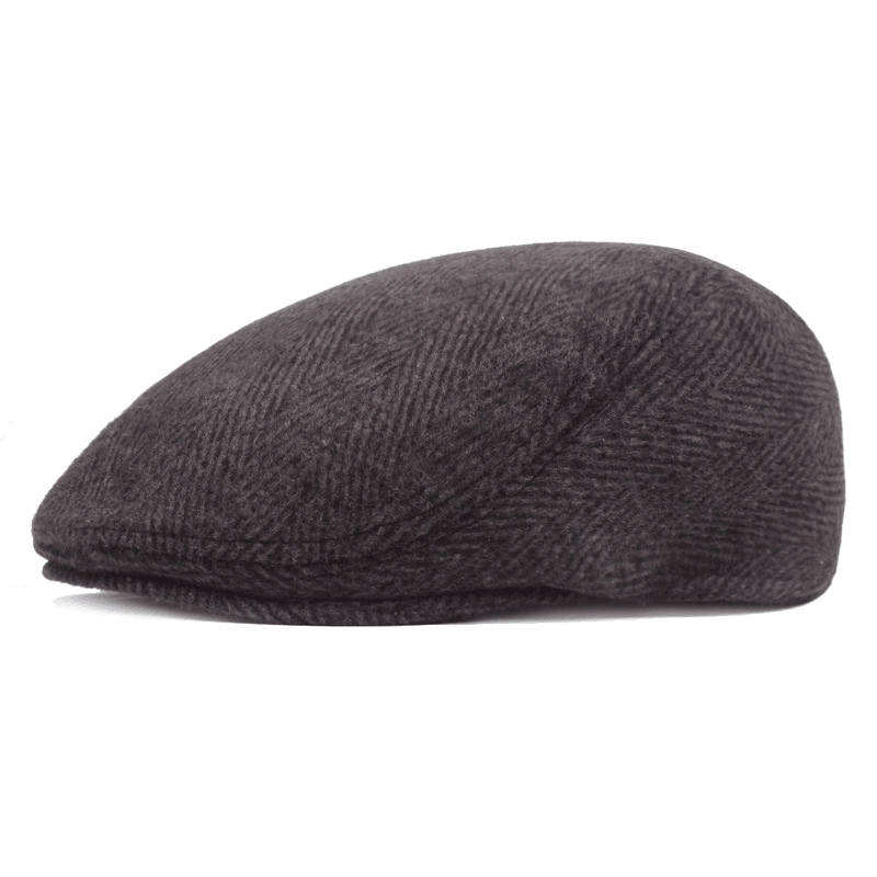 Herringbone Beret, Simple Cap for Men and Women, Autumn and Winter Hat, Old Man Hat - MRSLM