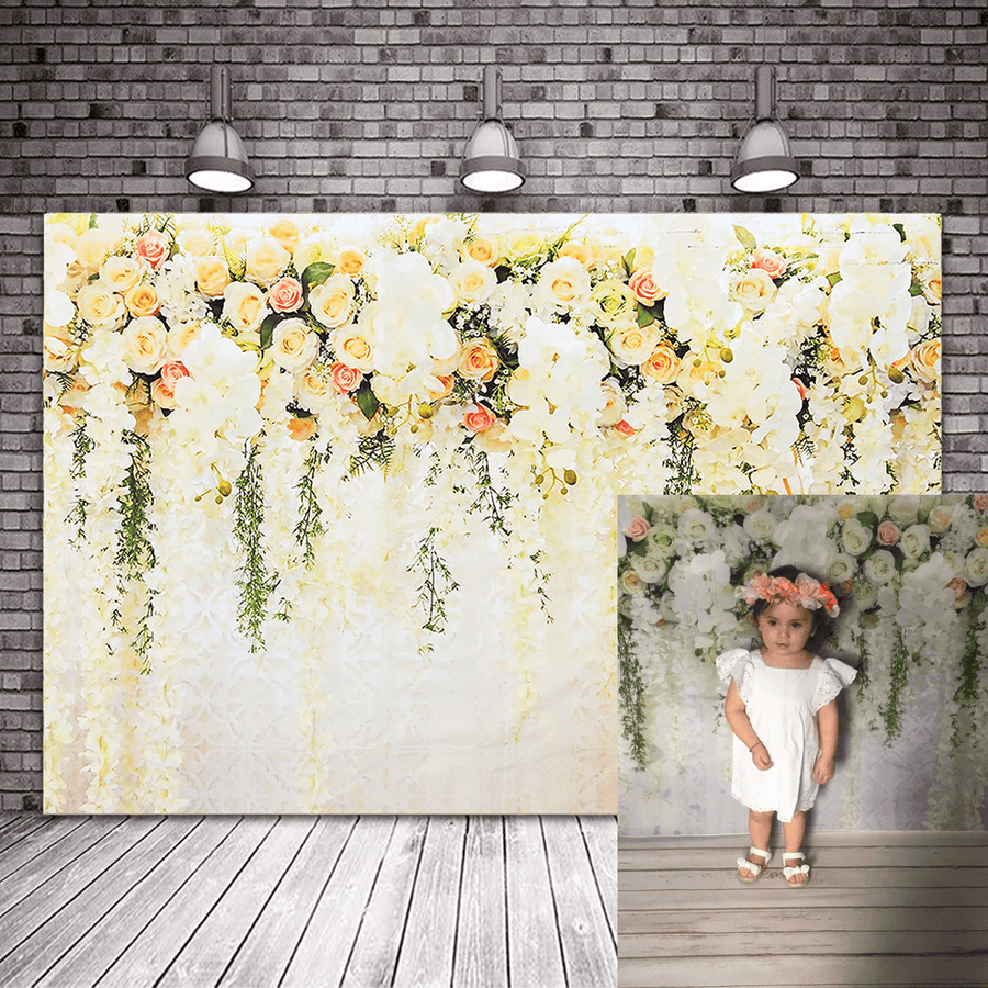 210X150Cm Floral Wedding Backdrop Rose Wall Background Bridal Wedding Decorations - MRSLM