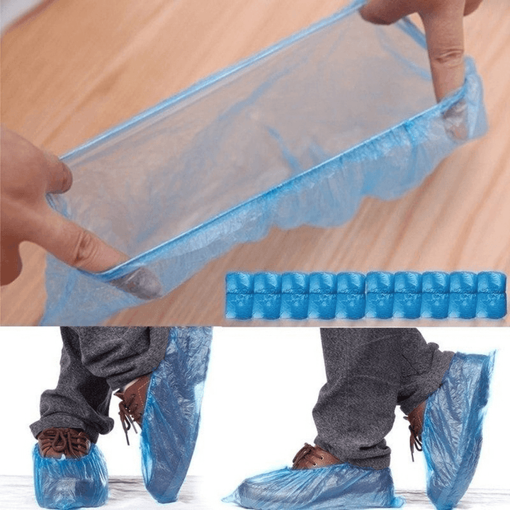 100 Pcs Disposable Shoe Covers Waterproof Slip Resistant Durable Boot Cover Protector - MRSLM