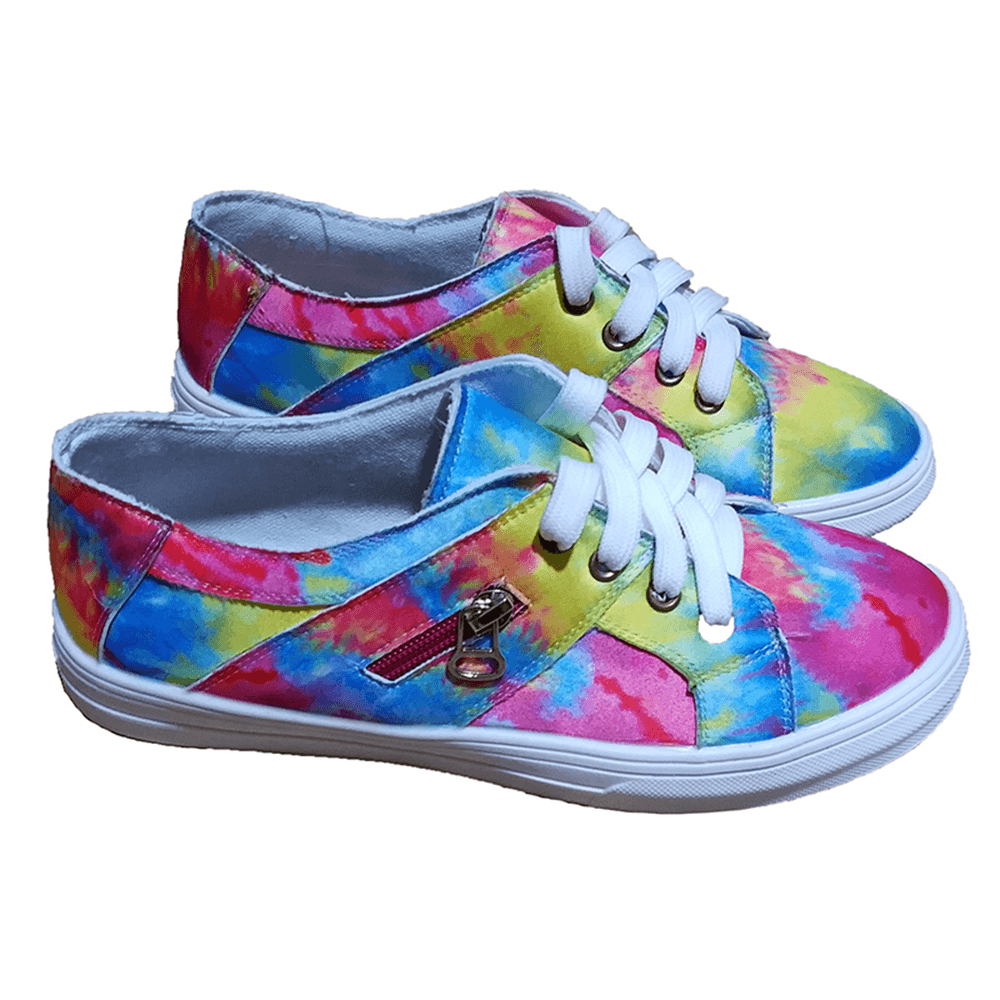 Women Hand Painted Decor Comfy Shallow Breathable Casual Flats - MRSLM