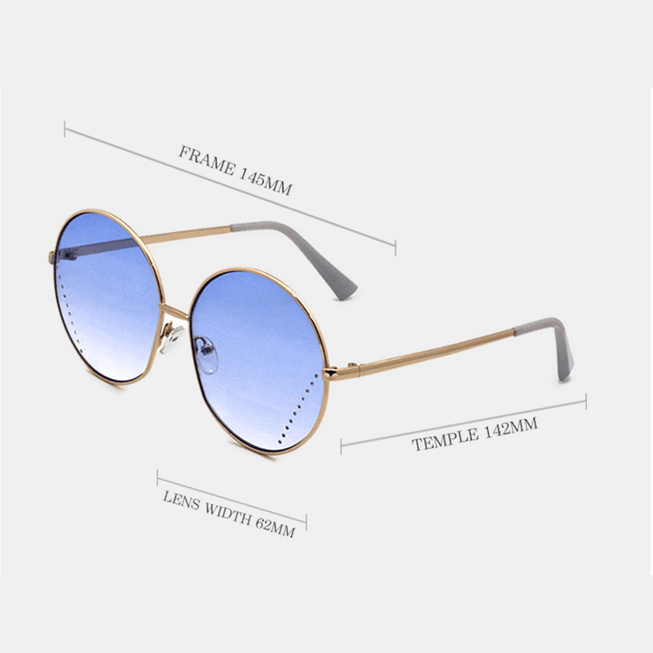 Unisex round Frame Metal Full Tinted Lens UV Protection Fashion Sunglasses - MRSLM