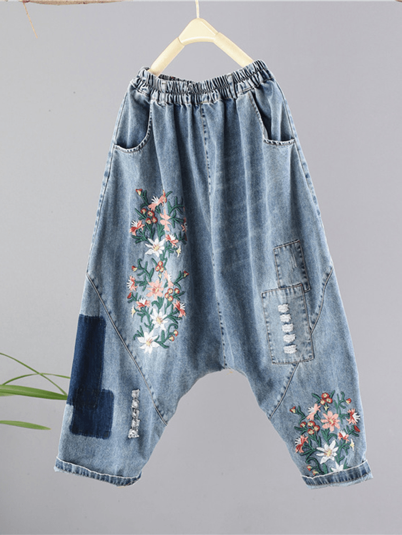 Patchwork Embroidery Vintage Jeans - MRSLM