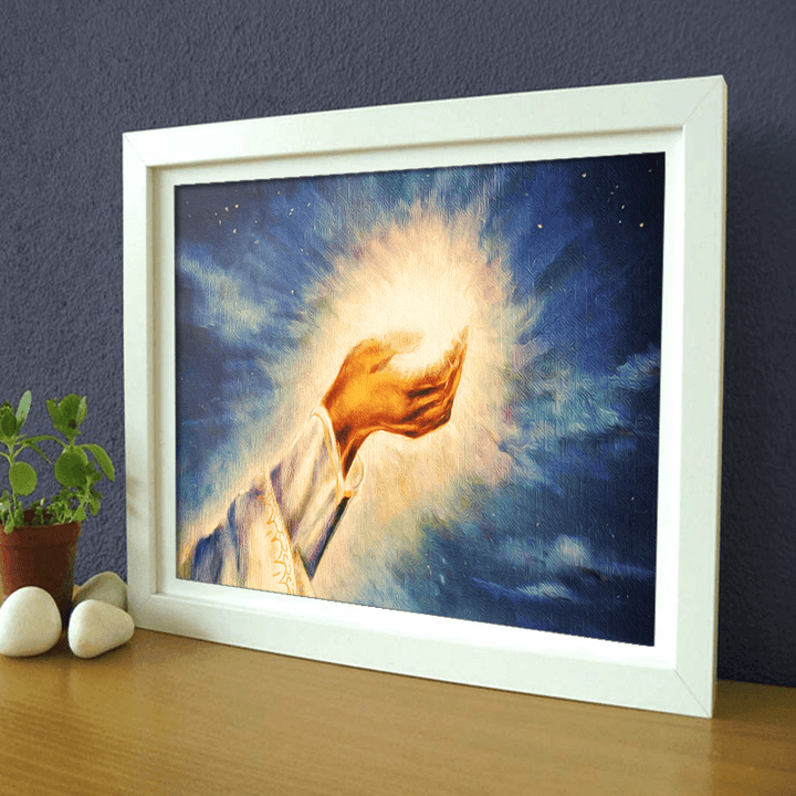 Miico Hand Painted Oil Paintings Light of Christ Wall Art Home Decoration Paintings - MRSLM