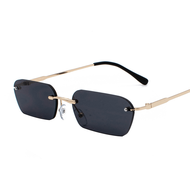 Trendy Sunglasses Women'S Hong Kong Style Metal Small Frame Men'S Personalized Square Rimless Glasses - MRSLM