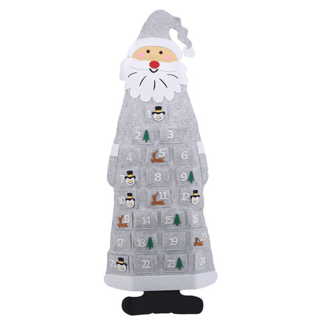 DIY Felt Christmas Advent Calendar Christmas Tree Countdown Calendar with Pockets New Year Hanging Ornaments - MRSLM