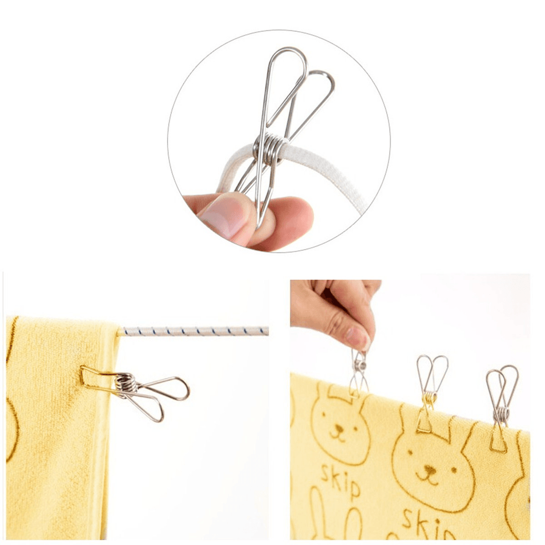 8Pcs Big Size Clothes Metal Wire Clips 8.5Cm Hanger Pegs for Socks Underwear Towel Sheet - MRSLM