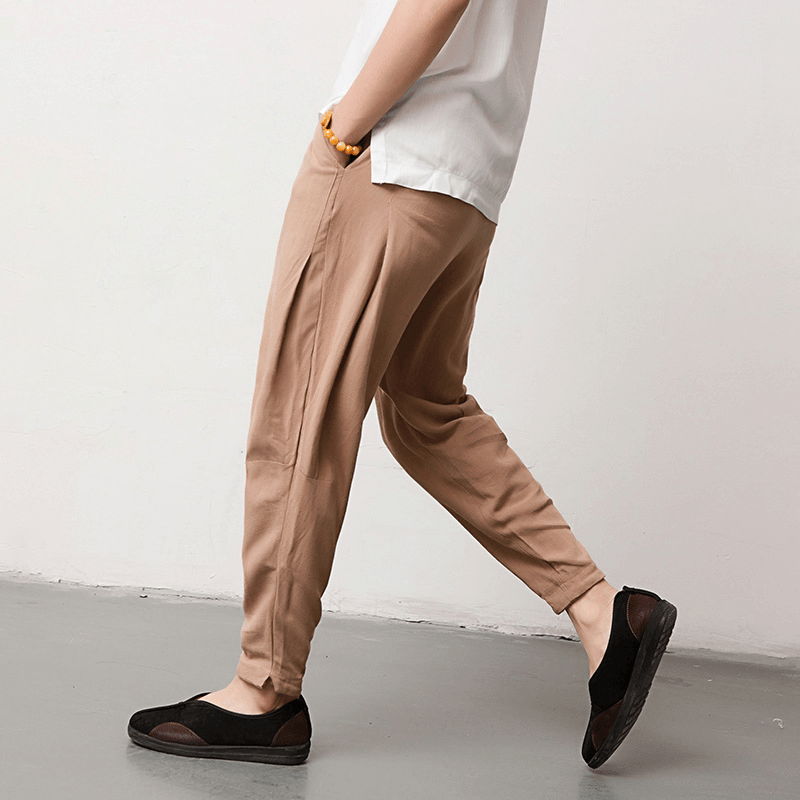 Mens Casual Pants Linen Pants Cotton New - MRSLM