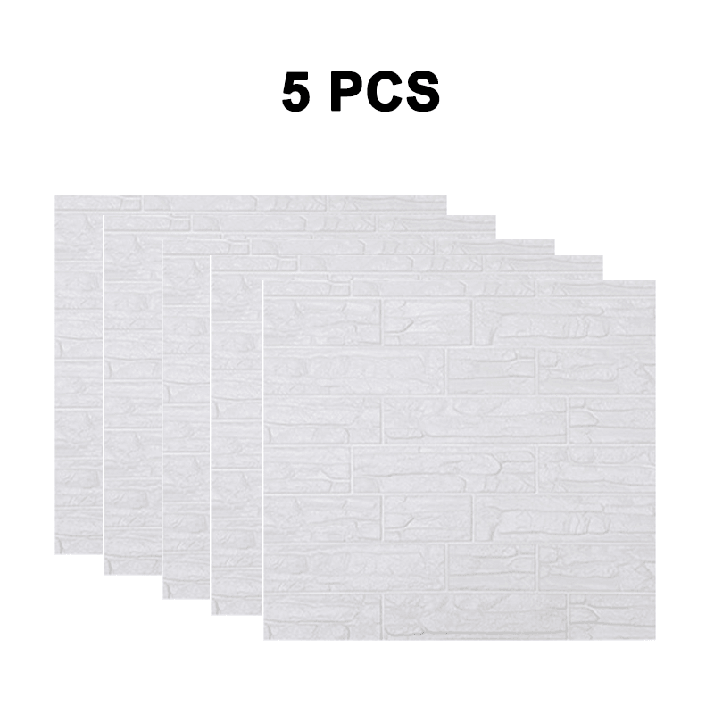 1/5/10PCS 3D Wall Stickers Imitations Brick Bedroom Decor Waterproof Self-Adhesive - MRSLM
